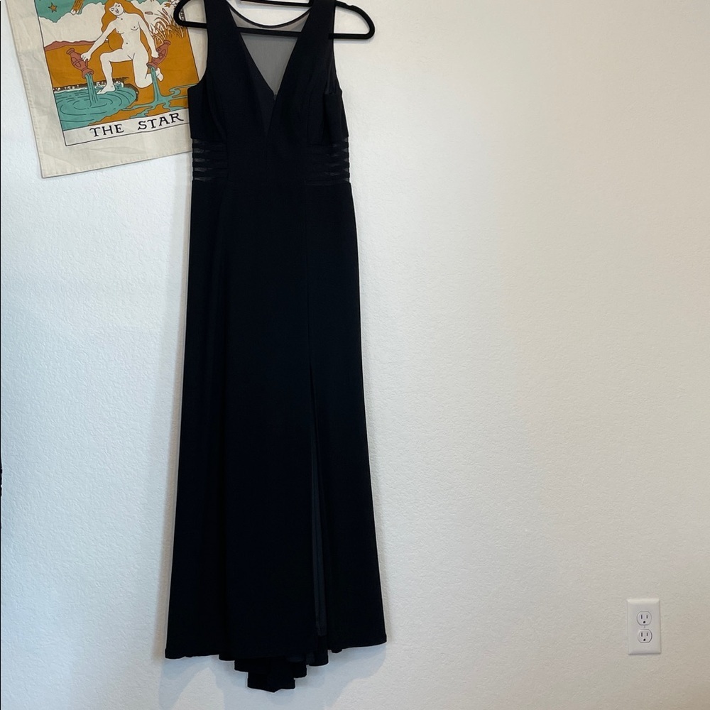 Morgan & Co. Illusion Panel A-Line Gown | Long Formal Evening Dress | Size 13 - Picture 6 of 12